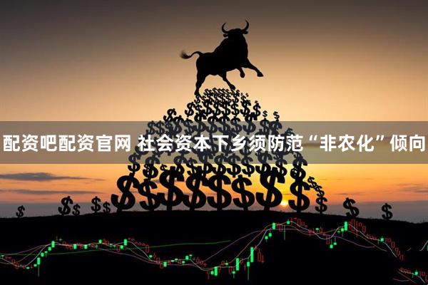 配资吧配资官网 社会资本下乡须防范“非农化”倾向